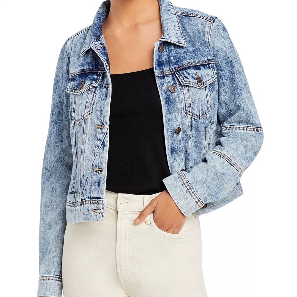 Free people indigo acid wash jacket